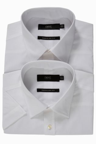 Two Pack Plain White Shirts
